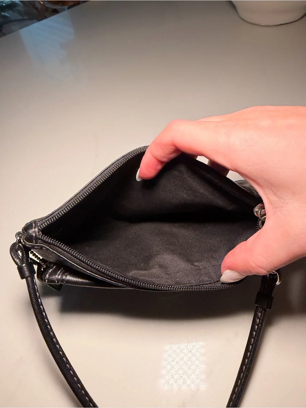 Vintage Coach Soho Black Leather Wristlet